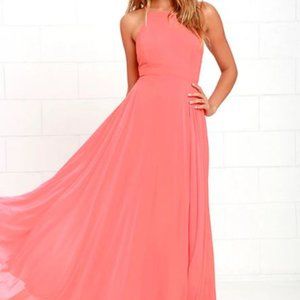 Mythical Kind of Love Coral Pink Maxi Dress